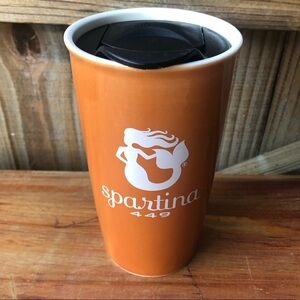 Spartina 449 Mermaid 2014 Double Wall Insulated Ceramic Travel Mug & Lid 14oz